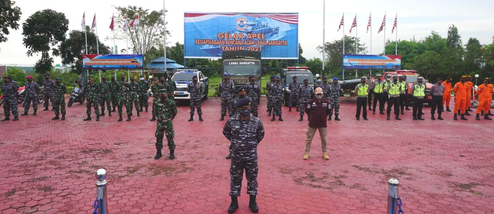 Gelar Apel Kesiapsiagaan Bencana Alam, Lanal Sangatta Pastikan Prajurit Siap Jalankan Dharma Bakti