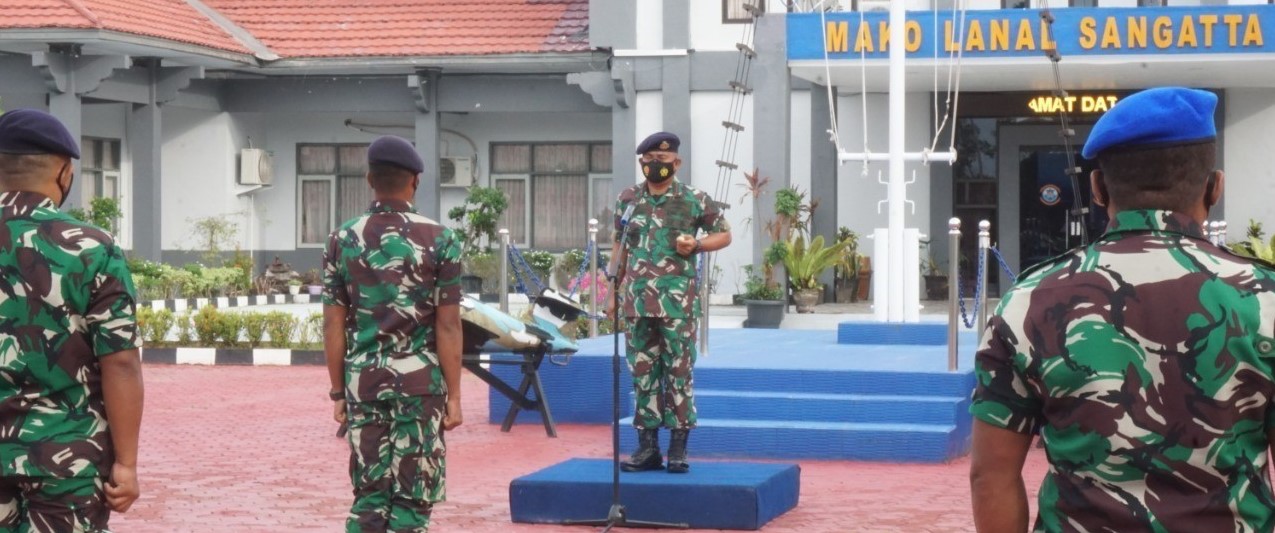Dilaksanakan Serentak Seluruh Pangkalan TNI AL, Danlanal Sangatta Pimpin Apel Khusus Awal Tahun