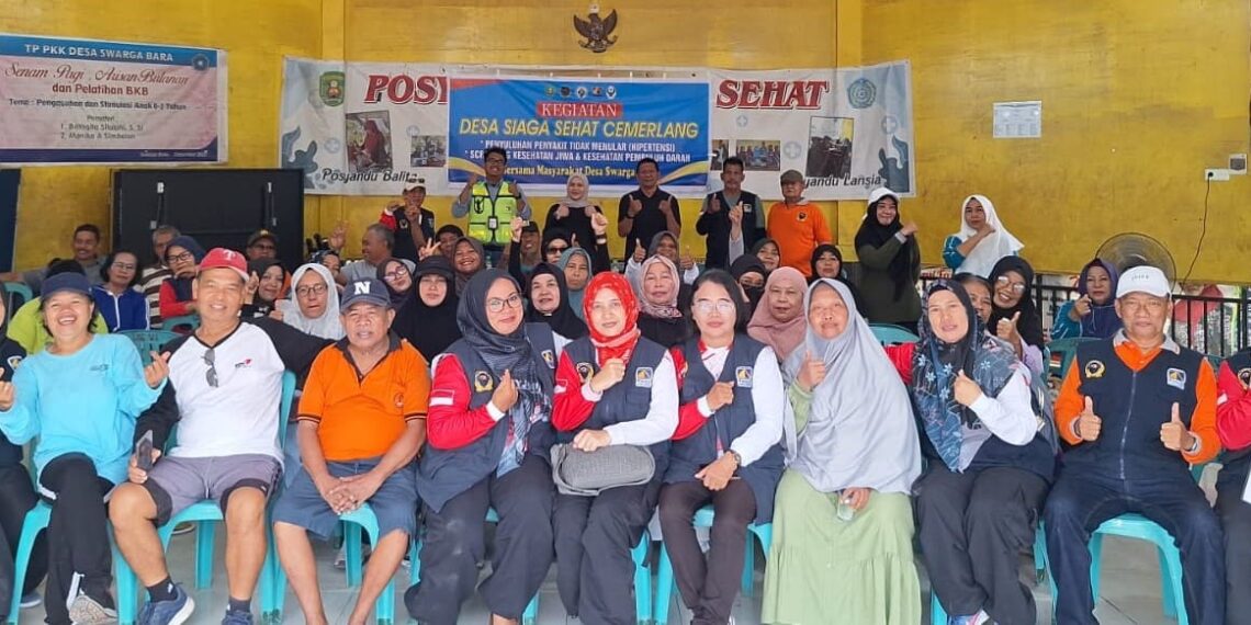 Cegah Hipertensi, Jaga Kesehatan Jiwa, Desa Siaga Sehat Cemerlang dan PAMA Hadir untuk Warga Swarga Bara 1 Desa Siaga