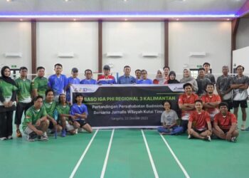 PT Pertamina EP Sangatta Field Gelar Pertandingan Persahabatan Badminton Bersama Wartawan Kutim